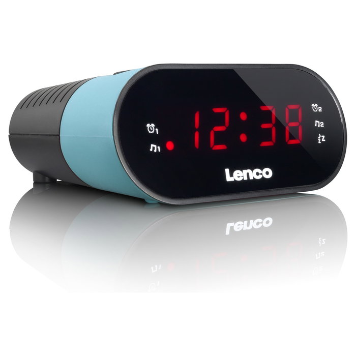 Lenco CR-07 Reloj Despertador Radio FM/PLL LED Negro Azul