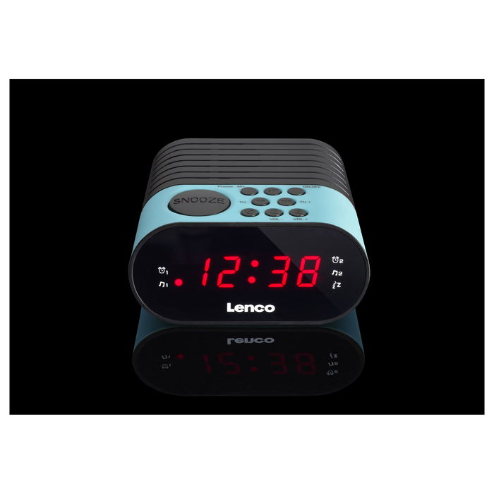 Lenco CR-07 Reloj Despertador Radio FM/PLL LED Negro Azul
