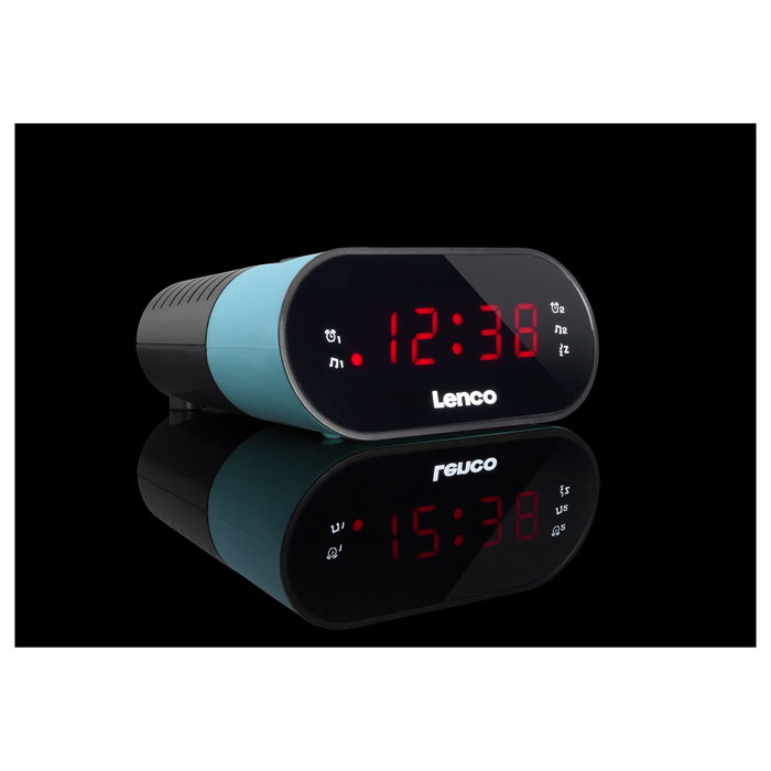 Lenco CR-07 Reloj Despertador Radio FM/PLL LED Negro Azul