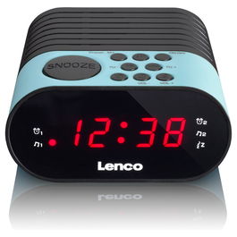 Lenco CR-07 Reloj Despertador Radio FM/PLL LED Negro Azul