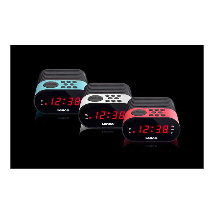 Lenco CR-07 Reloj Despertador Radio FM/PLL LED Negro Azul