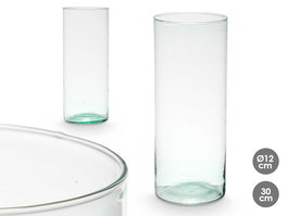 Giftdecor Jarron Vidrio Reciclado Cilindro 12 x 30 cm (Set de 6)