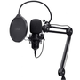 Trust Gaming Micrófono Streaming Gaming GXT 270 Emita II+ USB, Negro, con Brazo Metálico Ajustable para Podcast y Videojuegos