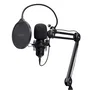 Trust Gaming GXT 270 Emita II+ Micrófono para Streaming con Brazo Ajustable, USB, Negro