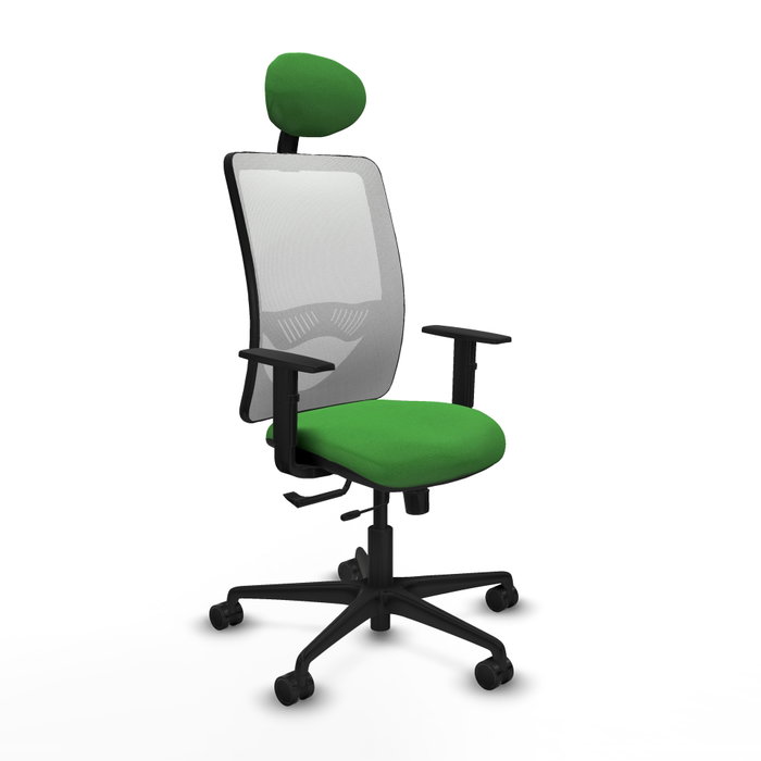 PIQUERAS Y CRESPO Silla de oficina Zulema con mecanismo Sincro/Traslack, Tela Verde y Malla Blanca PIQUERAS Y CRESPO Silla de oficina Zulema con mecanismo Sincro/Traslack, Tela Verde y Malla Blanca