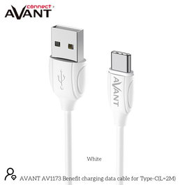 AVANT CONNECT Cable de carga rápida USB-A a USB-C 3A 2m para teléfono, tableta y accesorios