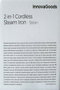 Inde Plancha De Vapor Sin Cable 2 En 1 Stiron Innovago (4 Unidades)
