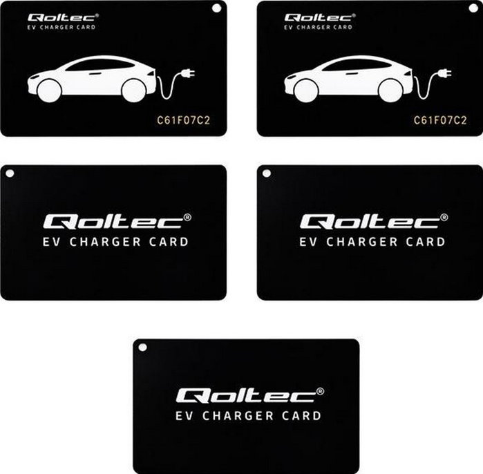 Qoltec Tarjetas de proximidad para estaciones de carga EV, 5 unidades