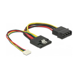 DeLOCK 85673 Cable de alimentación SATA 15 pines a Molex 4 pines y toma de corriente de 4 pines