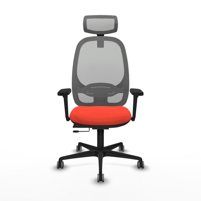 PIQUERAS Y CRESPO Silla de oficina Cilanco con mecanismo Sincro/Traslack, Naranja oscuro y Gris