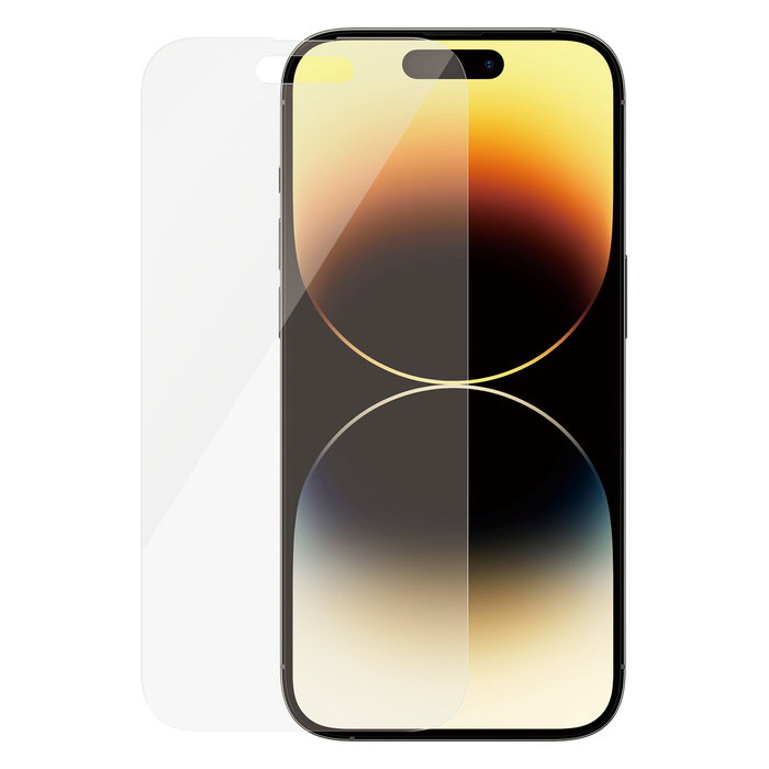 PanzerGlass Protector de Pantalla de Vidrio Templado para iPhone 14 Pro, Aplicación en Seco, Antibacteriano, Resistente a Rayones y Golpes, Transparente - 1 Unidad