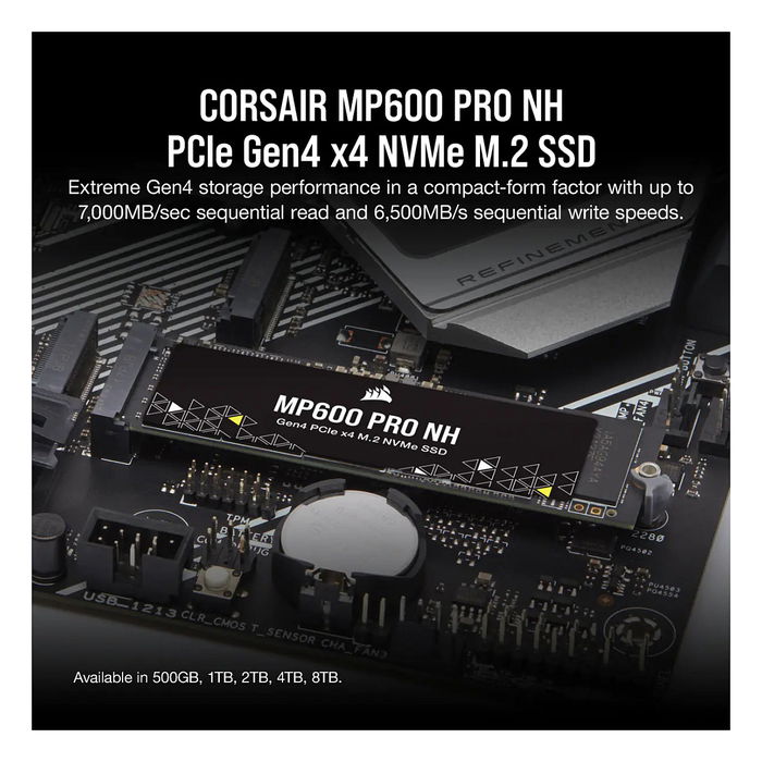 Corsair MP600 PRO NH 8TB M.2 PCI-E NVMe Gen4 SSD 7000MB/s Lectura