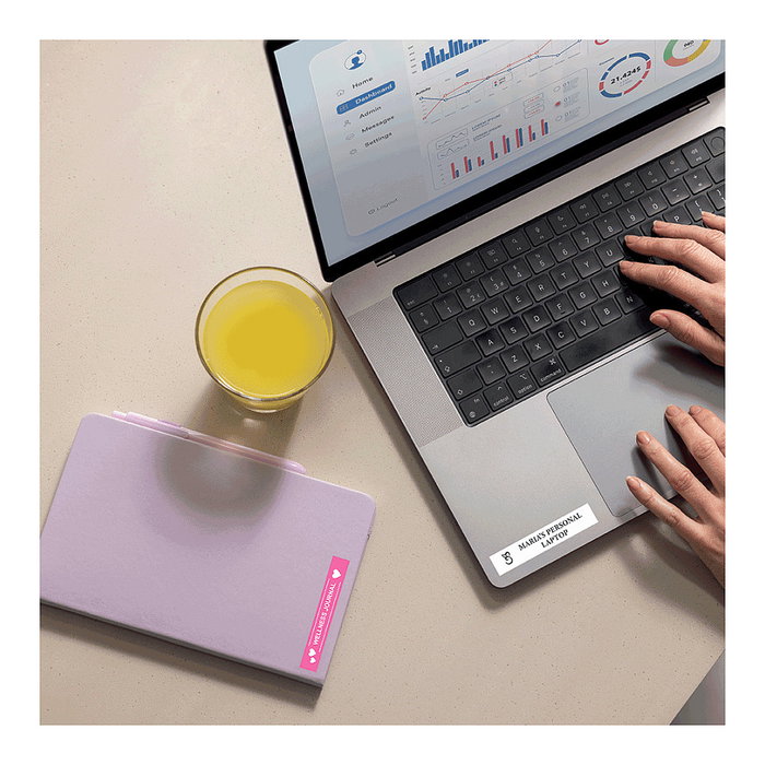 Brother Cinta de Etiquetas BTAG-P35, 12mm x 4m, Blanco sobre Rosa, para P-touch PT-N10, PT-N20, PT-N25BT