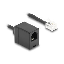 DeLOCK Cable telefónico en espiral RJ11 a RJ11 2 m Negro