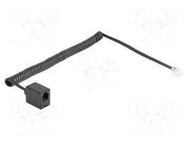 DeLOCK Cable de teléfono espiral RJ11 a RJ11, 2 m, Negro