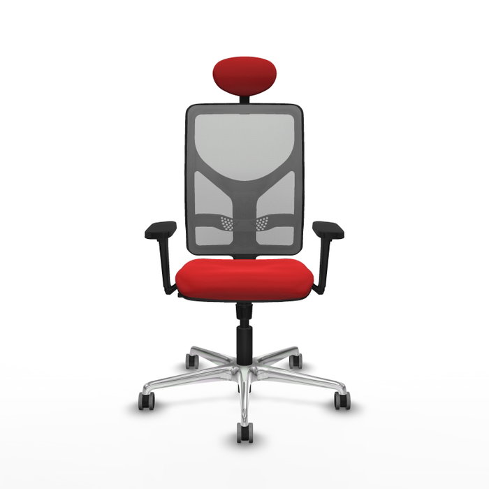 PIQUERAS Y CRESPO Silla de oficina Motilla con mecanismo Sincro, Rojo y Gris