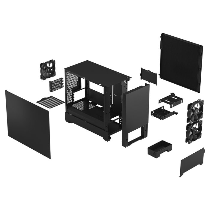 Fractal Design Pop Mini Silent Mini Torre Chasis PC Negro - Torre Mini para Juegos, Silent, formato micro ATX y Mini-ITX Fractal Design Pop Mini Silent Mini Torre Chasis PC Negro - Torre Mini para Juegos, Silent, formato micro ATX y Mini-ITX