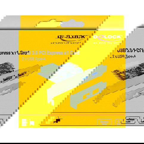 DeLOCK Tarjeta de Expansión PCI-Express USB 3.2 Gen 1, 2 Puertos Internos con Chipset Renesas, Modelo 89243, Compatible con Windows y Linux DeLOCK Tarjeta de Expansión PCI-Express USB 3.2 Gen 1, 2 Puertos Internos con Chipset Renesas, Modelo 89243, Compatible con Windows y Linux