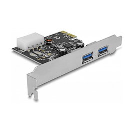 DeLOCK Tarjeta de Expansión PCI-Express USB 3.2 Gen 1, 2 Puertos Internos con Chipset Renesas, Modelo 89243, Compatible con Windows y Linux