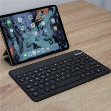 Elbe TE-102-BT Teclado Bluetooth Slim Negro Batería Recargable Compatible Windows iOS Android Smart TV