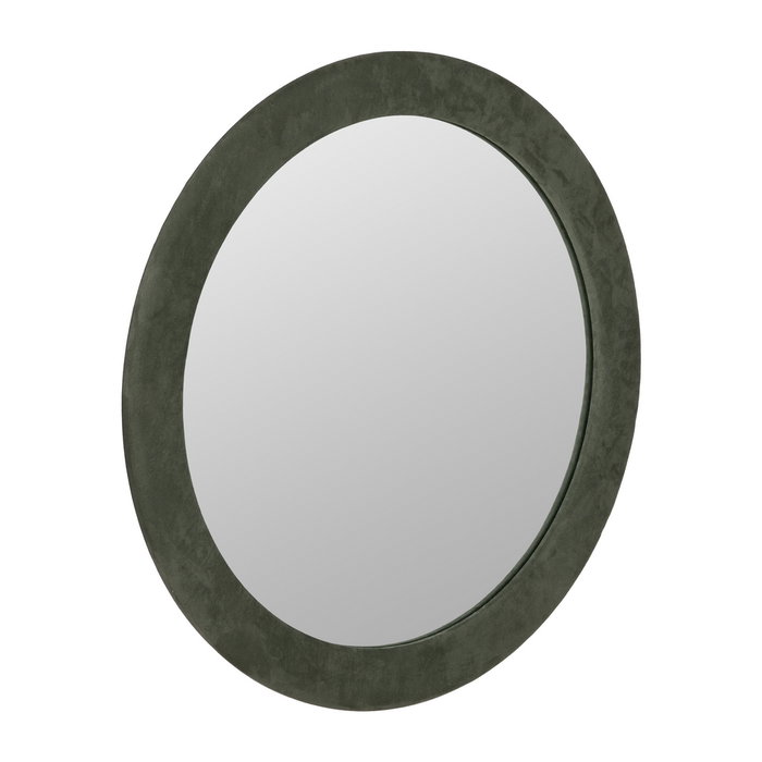 Espejo Redondo Verde Mdf-Tejido 100 X 4 X 100 cm