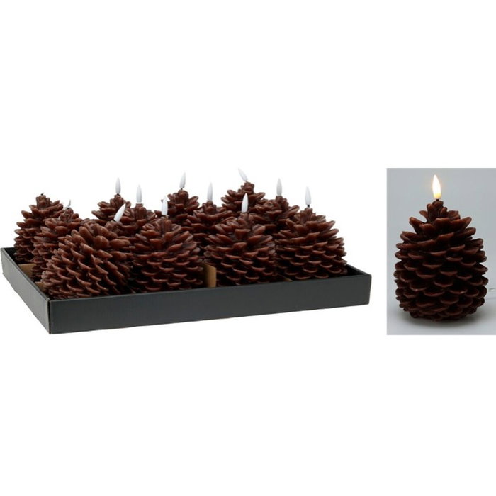 Basics Vela LED efecto llama forma de piña marrón 13 cm Basics Vela LED efecto llama forma de piña marrón 13 cm