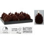 Basics Vela LED efecto llama forma de piña marrón 13 cm