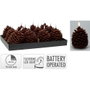 Basics Vela LED Efecto Llama Piña Marrón 13 cm