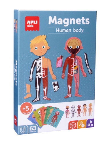 APLI Juego Magnético Educativo El Cuerpo Humano con 63 Imanes y 15 Fichas