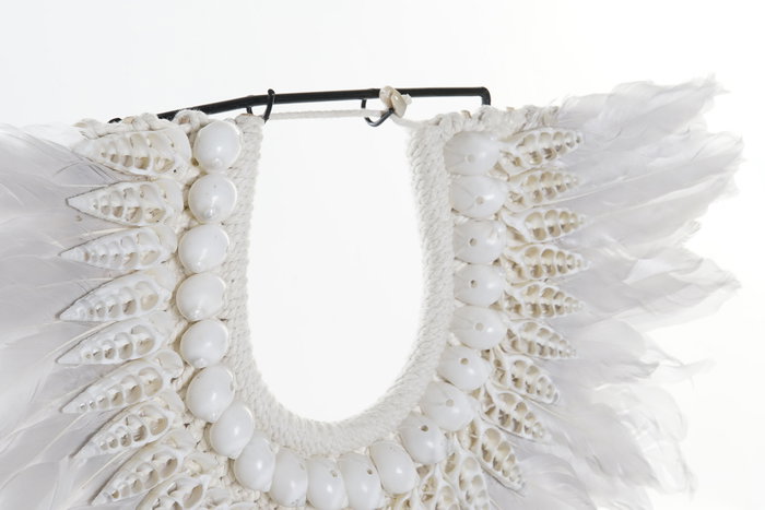 DKD Home Decor Decoración de Pluma y Conchas Beige