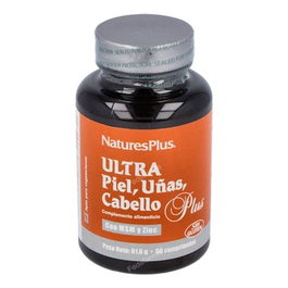 Natures Plus Ultra Piel, Cabello y Uñas 60 Comprimidos | Con Zinc, Biotina, Vitamina C, MSM | Suplemento para Piel, Pelo y Uñas en Condiciones Normales | Apto para Vegetarianos