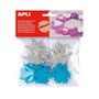Apli 22 Copos de Nieve de Goma Eva Adhesiva con Purpurina