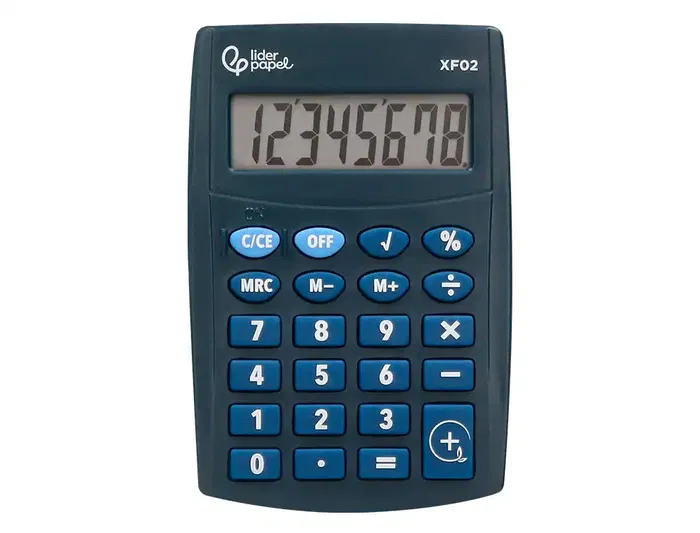 Liderpapel xf02 Calculadora de Bolsillo 8 Dígitos, Pila, Azul, 99x64x9 mm