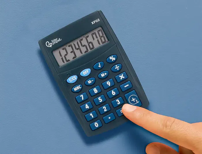 Liderpapel xf02 Calculadora de Bolsillo 8 Dígitos, Pila, Azul, 99x64x9 mm