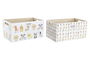 DKD Home Decor Caja Kids Best Friends León Mapache Blanco Multicolor 21 x 18 x 36 cm (4 Unidades)