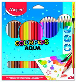Lapices Acuarelables Maped Color Peps Estuche De 24 + 1 Pincel