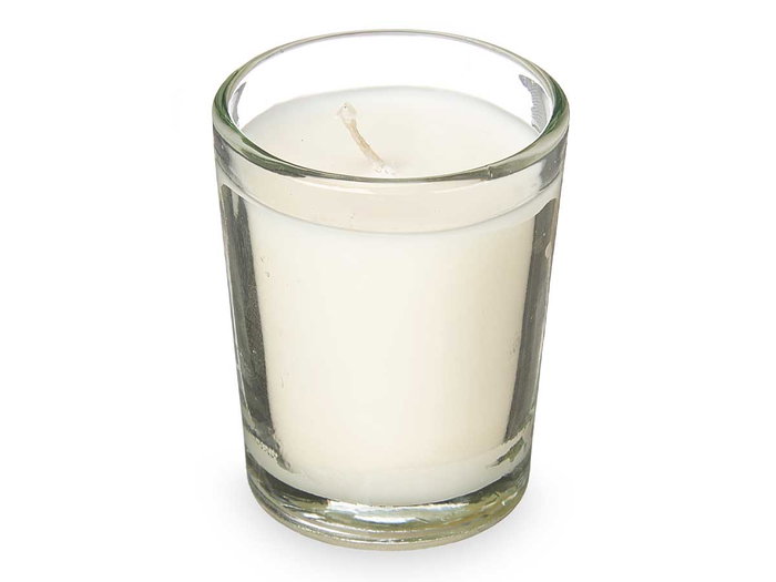 ACORDE Set 6 Velas en Vaso de Vidrio Aroma Algodón Blanco 16x11x6.5 cm (Set de 12)