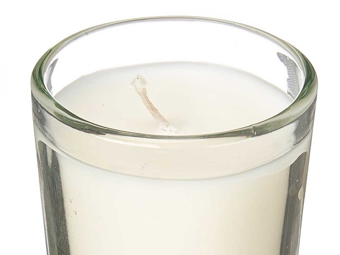 ACORDE Set 6 Velas en Vaso de Vidrio Aroma Algodón Blanco 16x11x6.5 cm (Set de 12)