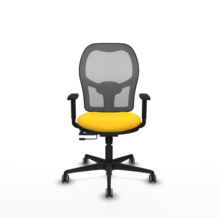 PIQUERAS Y CRESPO Silla de oficina Jorquera con mecanismo Sincro/Traslack, Amarillo y Gris