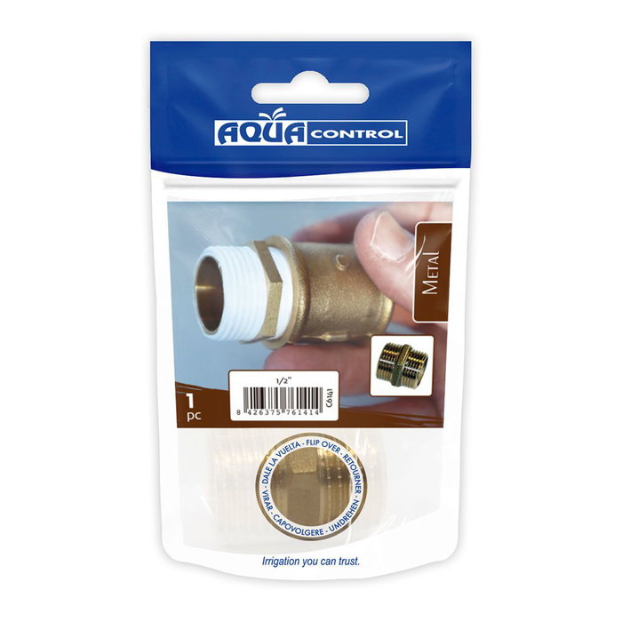 Aqua Control Machón de 1/2" Latón Zincado para Unir Manguitos