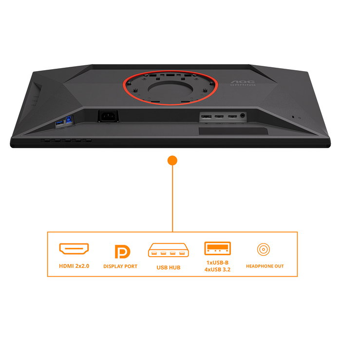 AOC G4 25G4KUR Monitor Gaming de 63.5 cm (25 Pulgadas) Full HD IPS de 420 Hz, 1 ms, DisplayHDR 400, Negro/Rojo