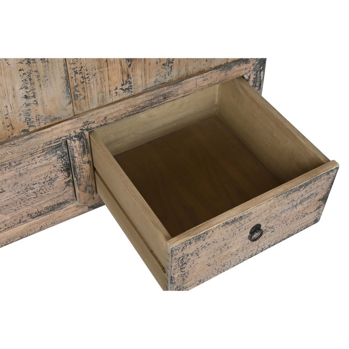 DKD Home Decor Armario de Olmo Macizo Azul Petróleo con 2 Puertas y 2 Cajones DKD Home Decor Armario de Olmo Macizo Azul Petróleo con 2 Puertas y 2 Cajones