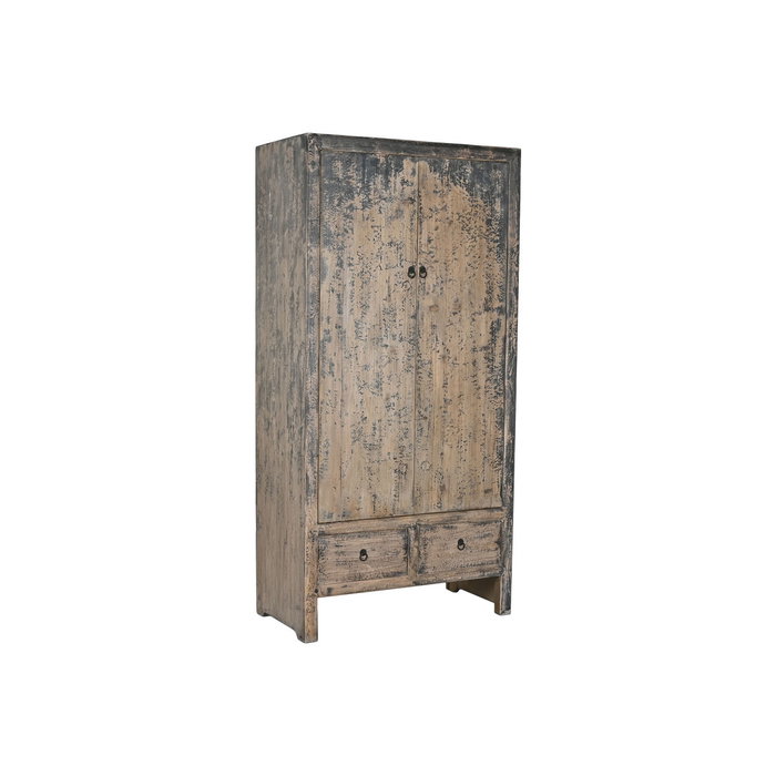 DKD Home Decor Armario de Olmo Macizo Azul Petróleo con 2 Puertas y 2 Cajones DKD Home Decor Armario de Olmo Macizo Azul Petróleo con 2 Puertas y 2 Cajones