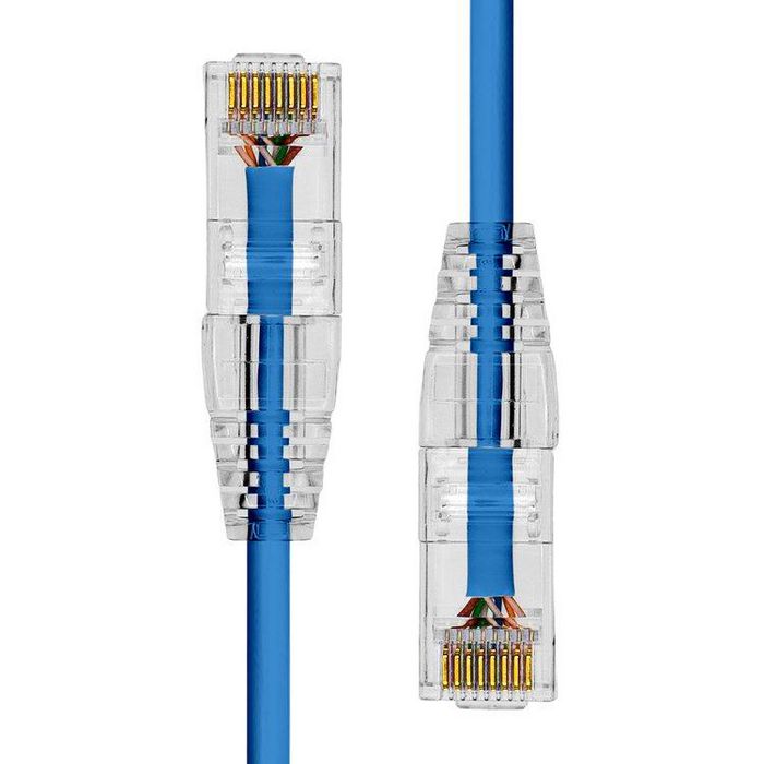 ProXtend - Cable Ethernet CAT6 U/UTP 5m Ultra Delgado LSZH Azul, Conector Chapado en Oro 50 Micras, Cobre Puro, Compatible con PoE++