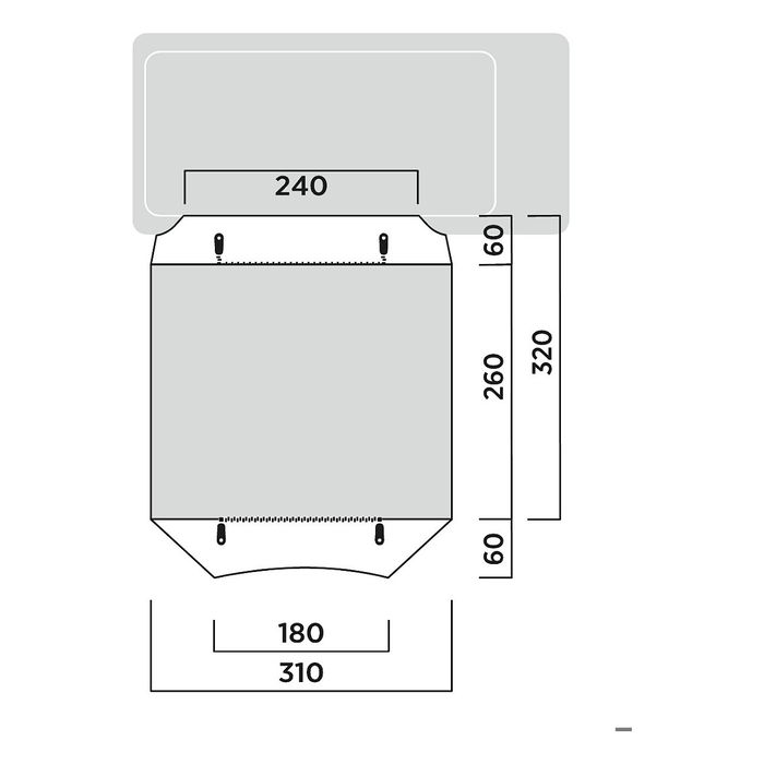 Easy Camp Tunnel-Busvorzelt Reine (dunkelgrau/hellgrau, mit Vordach, Modell 2025) Avance independiente para autocaravana Gris