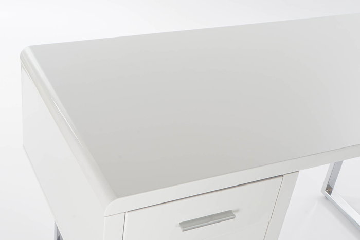 DKD Home Decor Escritorio Moderno Blanco Plateado 120x55x76 cm