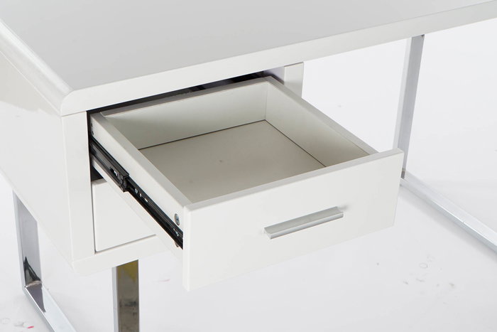 DKD Home Decor Escritorio Moderno Blanco Plateado 120x55x76 cm