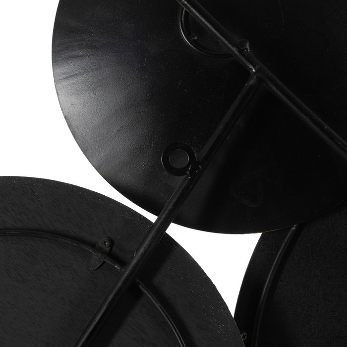 Mural Pared Reloj Natural-Negro Metal 128,30 X 7 X 64,10 cm