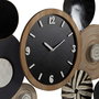 Mural Pared Reloj Natural-Negro Metal 128,30 X 7 X 64,10 cm