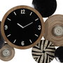 Mural Pared Reloj Natural-Negro Metal 128,30 X 7 X 64,10 cm